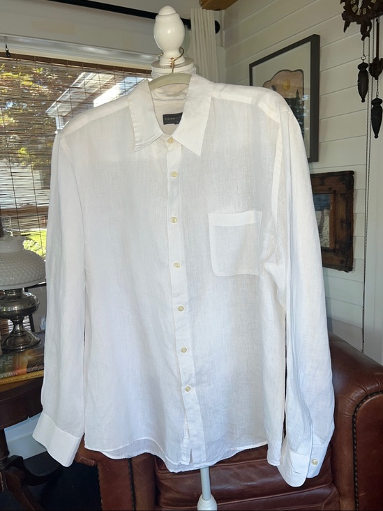 Other - White 100% Linen Long Sleeve Button Up